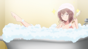 Tchéquie dans son bain, enfin seule.